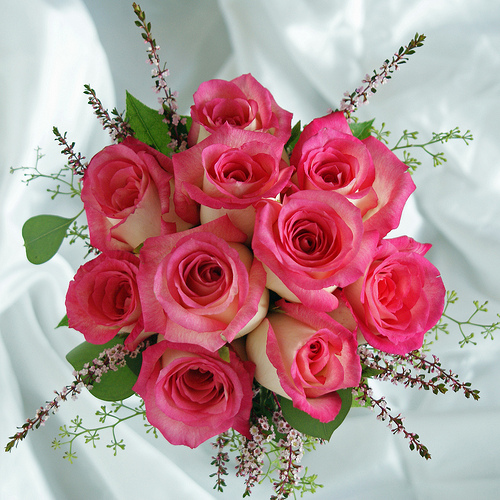 Ninety five percent of wedding bouquets are handtied where the flowers are