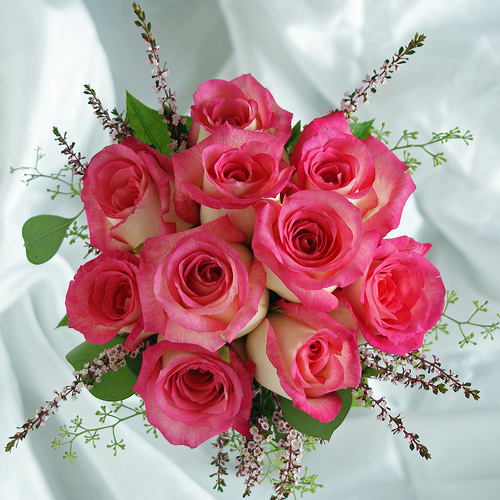 Ninety five percent of wedding bouquets are handtied where the flowers are 