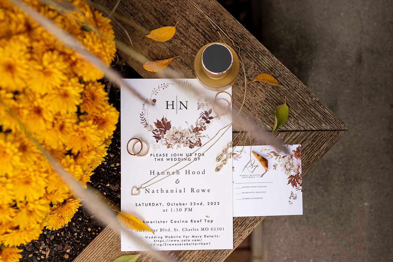Wedding Details with Rings and Invitation in St Charles MO